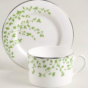 SET OF 2 Kate Spade by Lenox Gardner Street Green Saucer 5.75"